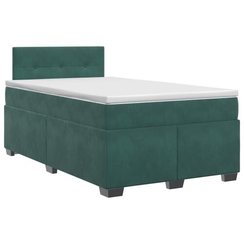 Boxspring krevet s madracem Tamnozelena 120 x 200 cm Baršun - Tamnozelena 120 x 200 cm Prošiveno gumbima Cijena