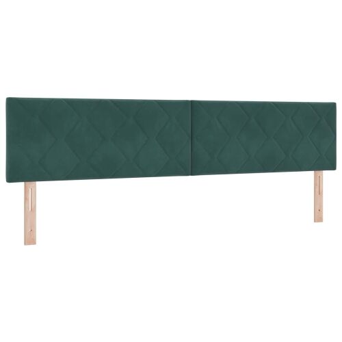Boxspring krevet s madracem Tamnozelena 200 x 200 cm Baršun - Tamnozelena 200 x 200 cm Dizajn s rombovima Cijena