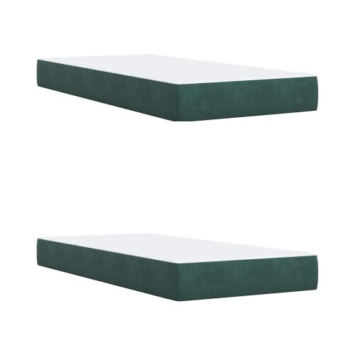 Boxspring krevet s madracem Tamnozelena 200 x 200 cm Baršun - Tamnozelena 200 x 200 cm Dizajn s rombovima Cijena
