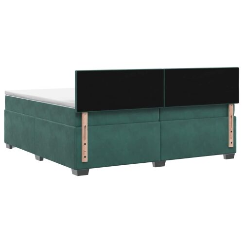Boxspring krevet s madracem Tamnozelena 200 x 200 cm Baršun - Tamnozelena 200 x 200 cm Dizajn s rombovima Cijena