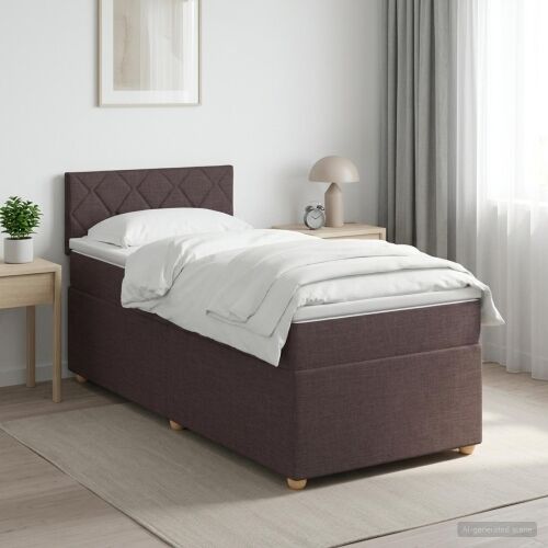 Boxspring krevet s madracem Tamno smeđa 80 x 200 cm Tkanina - Tamno smeđa 80 x 200 cm Dizajn s rombovima Cijena
