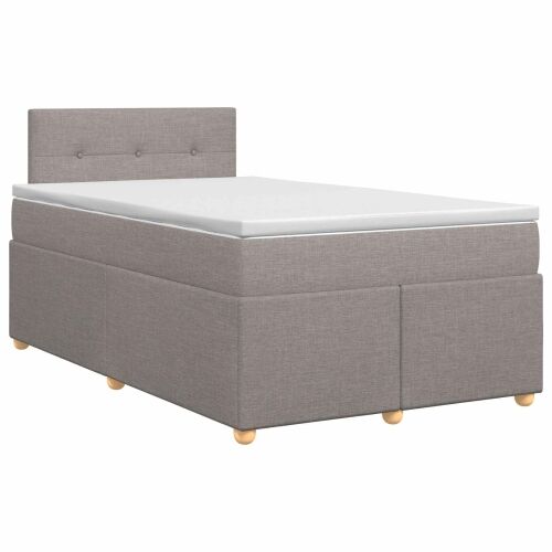 Boxspring krevet s madracem Sivosmeđa 120 x 190 cm Tkanina - Sivosmeđa 120 x 190 cm Prošiveno gumbima Cijena