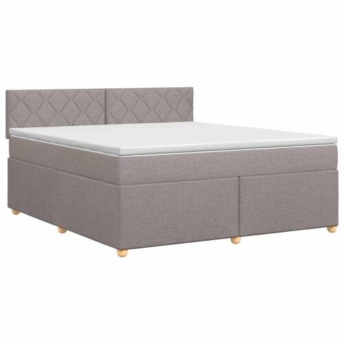Boxspring krevet s madracem Sivosmeđa 160 x 200 cm Tkanina - Sivosmeđa 160 x 200 cm Dizajn s rombovima Cijena