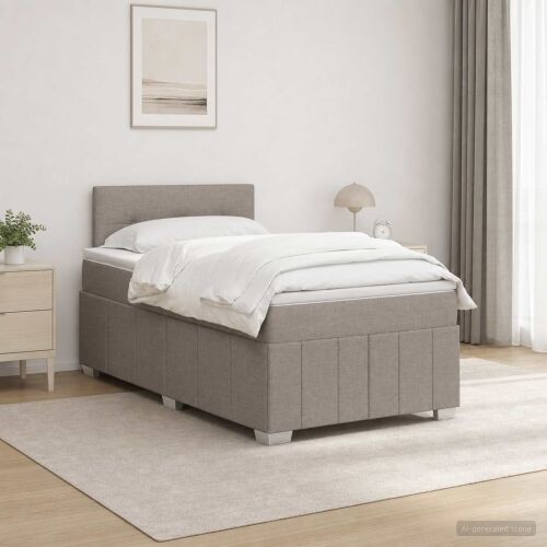 Boxspring krevet s madracem Sivosmeđa 120 x 190 cm Tkanina - Sivosmeđa 120 x 190 cm Prošiveno gumbima Cijena