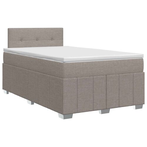 Boxspring krevet s madracem Sivosmeđa 120 x 190 cm Tkanina - Sivosmeđa 120 x 190 cm Prošiveno gumbima Cijena