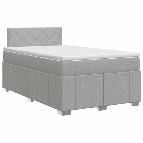 Boxspring krevet s madracem Svjetlosiva 120 x 190 cm Tkanina - Svjetlosiva 120 x 190 cm Dizajn s rombovima Cijena