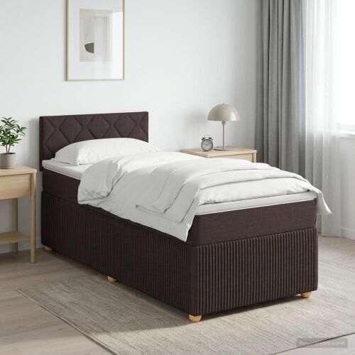 Boxspring krevet s madracem Tamno smeđa 80 x 200 cm Tkanina - Tamno smeđa 80 x 200 cm Dizajn s rombovima Cijena