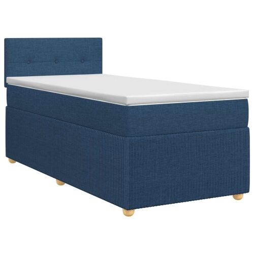 Boxspring krevet s madracem Plava 100 x 200 cm Tkanina - Plava 100 x 200 cm Prošiveno gumbima Cijena