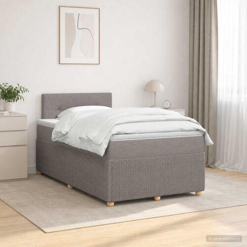 Boxspring krevet s madracem Sivosmeđa 120 x 190 cm Tkanina - Sivosmeđa 120 x 190 cm Prošiveno gumbima Cijena