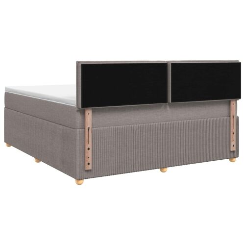 Boxspring krevet s madracem Sivosmeđa 160 x 200 cm Tkanina - Sivosmeđa 160 x 200 cm Dizajn s rombovima Cijena