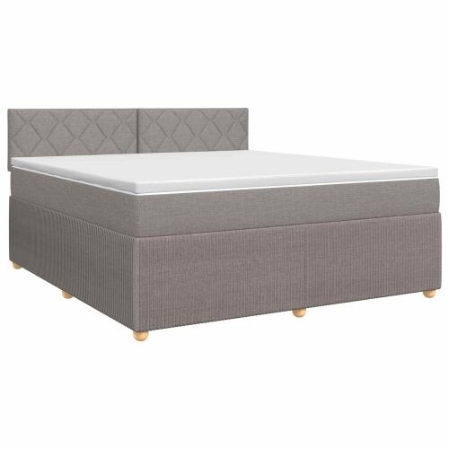 Boxspring krevet s madracem Sivosmeđa 160 x 200 cm Tkanina - Sivosmeđa 160 x 200 cm Dizajn s rombovima Cijena