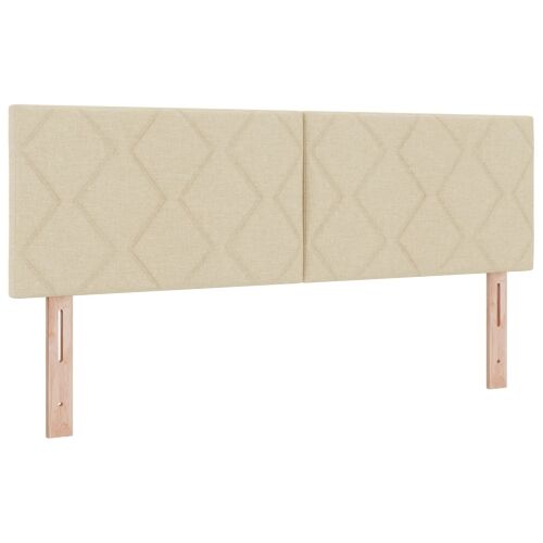 Boxspring krevet s madracem Krem 160 x 200 cm Tkanina - Krem 160 x 200 cm Dizajn s rombovima Cijena