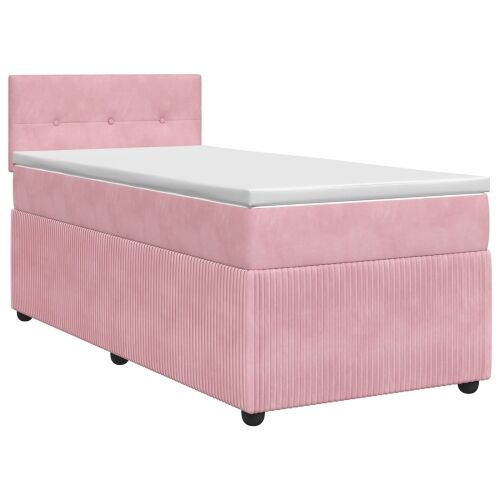Boxspring krevet s madracem Ružičasta 100 x 200 cm Baršun - Ružičasta 100 x 200 cm Prošiveno gumbima Cijena