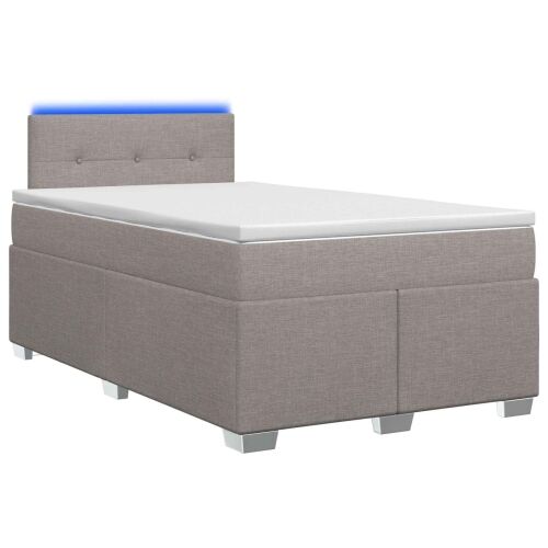Krevet s box springom, madracem i LED-om Sivosmeđa 120 x 190 cm - Sivosmeđa 120 x 190 cm Prošiveno gumbima Cijena