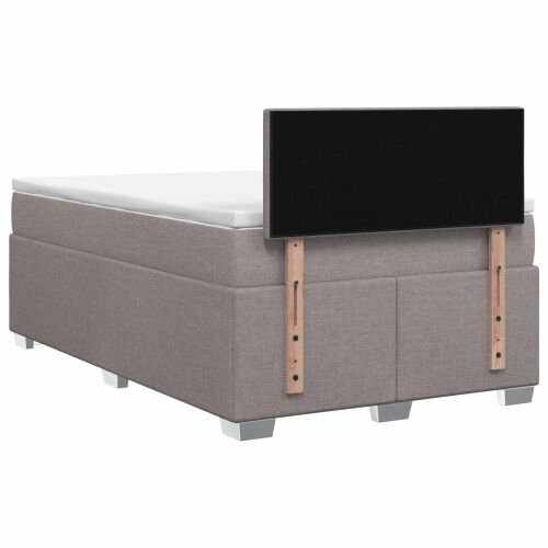 Krevet s box springom, madracem i LED-om Sivosmeđa 120 x 190 cm - Sivosmeđa 120 x 190 cm Prošiveno gumbima Cijena