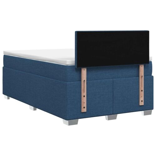 Krevet s box springom, madracem i LED-om Plava 120 x 190 cm - Plava 120 x 190 cm Prošiveno gumbima Cijena