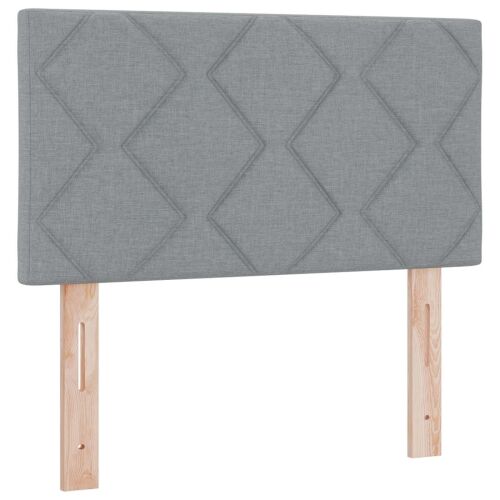 Krevet s box springom, madracem i LED-om Svjetlosiva Tkanina - Svjetlosiva 120 x 190 cm Dizajn s rombovima Cijena
