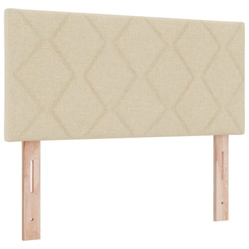 Krevet s box springom, madracem i LED-om Krem 120 x 200 cm - Krem 120 x 200 cm Dizajn s rombovima Cijena