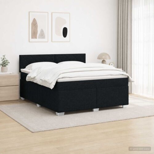 Krevet s box springom, madracem i LED-om Crna 140 x 190 cm - Crna 140 x 190 cm Dizajn s rombovima Cijena