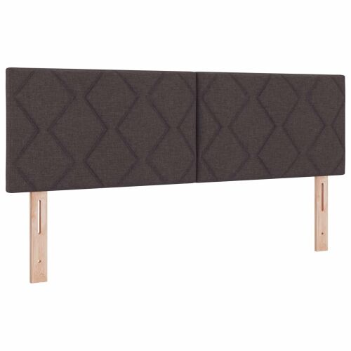 Krevet s box springom, madracem i LED-om Tamno smeđa Tkanina - Tamno smeđa 140 x 200 cm Dizajn s rombovima Cijena
