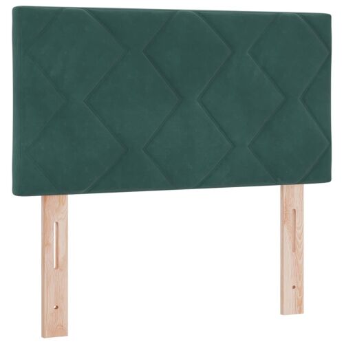 Krevet s box springom, madracem i LED-om Tamnozelena Baršun - Tamnozelena 80 x 200 cm Dizajn s rombovima Cijena