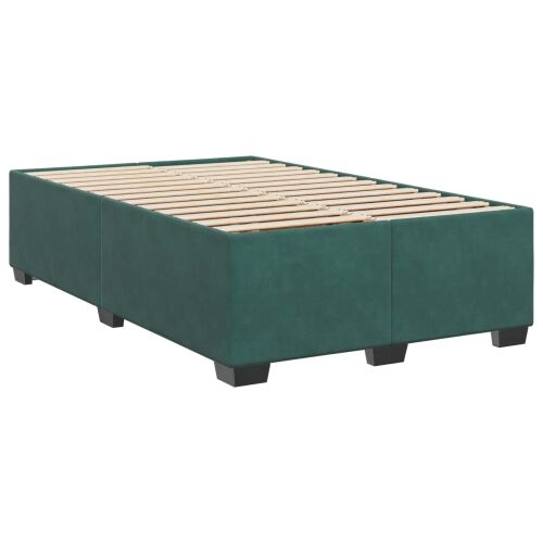 Krevet s box springom, madracem i LED-om Tamnozelena Baršun - Tamnozelena 120 x 190 cm Prošiveno gumbima Cijena