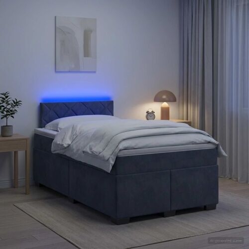 Krevet s box springom, madracem i LED-om Tamnosiva 120 x 190 cm - Tamnosiva 120 x 190 cm Dizajn s rombovima Cijena