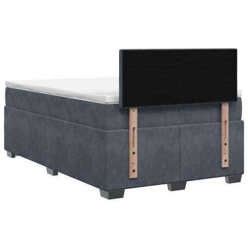 Krevet s box springom, madracem i LED-om Tamnosiva 120 x 190 cm - Tamnosiva 120 x 190 cm Dizajn s rombovima Cijena