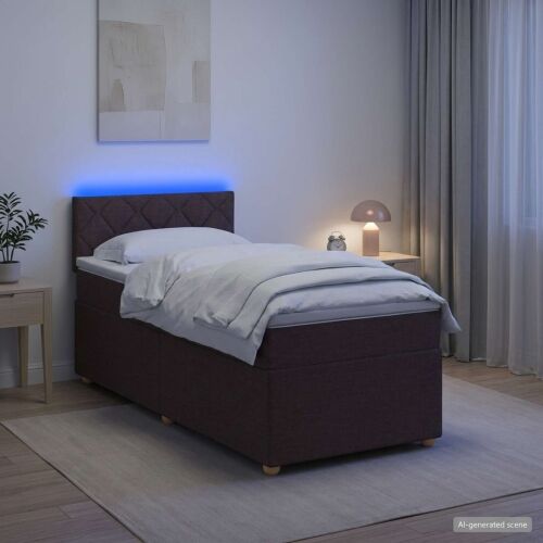 Boxspring krevet s madracem Tamno smeđa 80 x 200 cm Tkanina - Tamno smeđa 80 x 200 cm Dizajn s rombovima Cijena