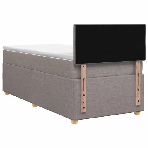 Boxspring krevet s madracem Sivosmeđa 100 x 200 cm Tkanina - Sivosmeđa 100 x 200 cm Prošiveno gumbima Cijena