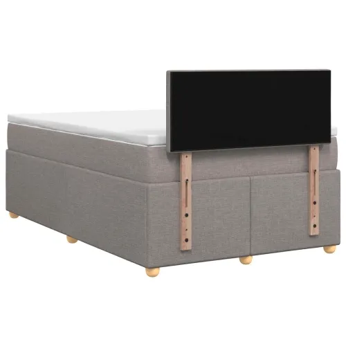 Boxspring krevet s madracem Sivosmeđa 120 x 200 cm Tkanina - Sivosmeđa 120 x 200 cm Prošiveno gumbima Cijena