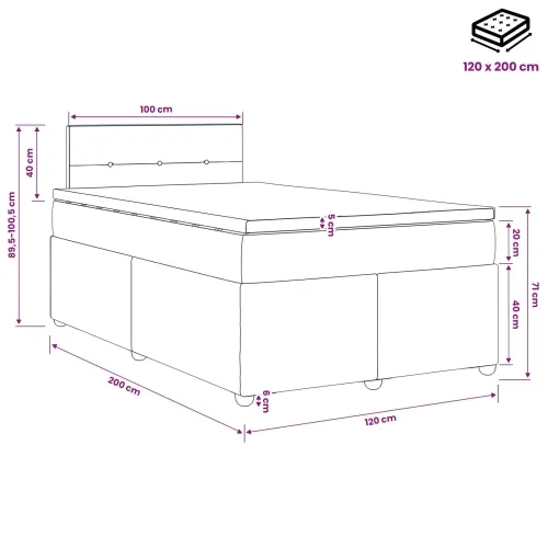Boxspring krevet s madracem Sivosmeđa 120 x 200 cm Tkanina - Sivosmeđa 120 x 200 cm Prošiveno gumbima Cijena