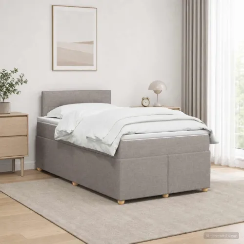 Boxspring krevet s madracem Sivosmeđa 120 x 200 cm Tkanina - Sivosmeđa 120 x 200 cm Prošiveno gumbima Cijena