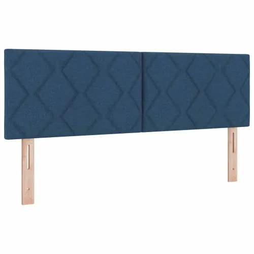 Boxspring krevet s madracem Plava 140 x 190 cm Tkanina - Plava 140 x 190 cm Dizajn s rombovima Cijena