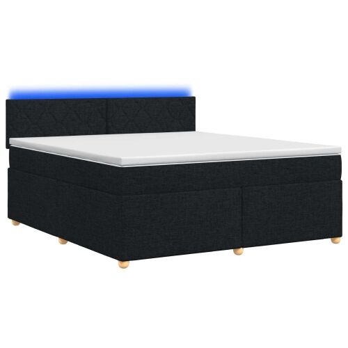 Boxspring krevet s madracem Crna 140 x 200 cm Tkanina - Crna 140 x 200 cm Dizajn s rombovima Cijena