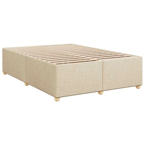 Boxspring krevet s madracem Krem 160 x 200 cm Tkanina - Krem 160 x 200 cm Prošiveno gumbima Cijena