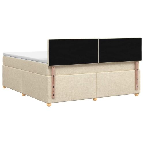 Boxspring krevet s madracem Krem 160 x 200 cm Tkanina - Krem 160 x 200 cm Prošiveno gumbima Cijena
