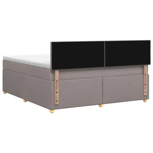 Boxspring krevet s madracem Sivosmeđa 160 x 200 cm Tkanina - Sivosmeđa 160 x 200 cm Dizajn s rombovima Cijena