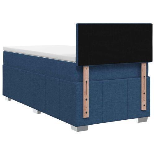 Boxspring krevet s madracem Plava 100 x 200 cm Tkanina - Plava 100 x 200 cm Prošiveno gumbima Cijena
