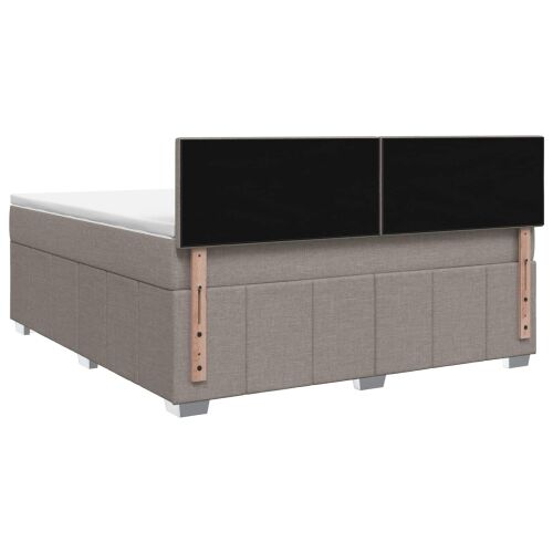 Boxspring krevet s madracem Sivosmeđa 140 x 200 cm Tkanina - Sivosmeđa 140 x 200 cm Dizajn s rombovima Cijena