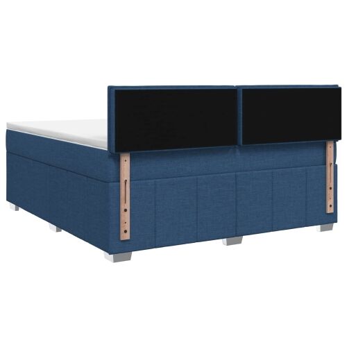 Boxspring krevet s madracem Plava 160 x 200 cm Tkanina - Plava 160 x 200 cm Dizajn s rombovima Cijena