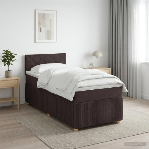 Boxspring krevet s madracem Tamno smeđa 80 x 200 cm Tkanina - Tamno smeđa 80 x 200 cm Dizajn s rombovima Cijena