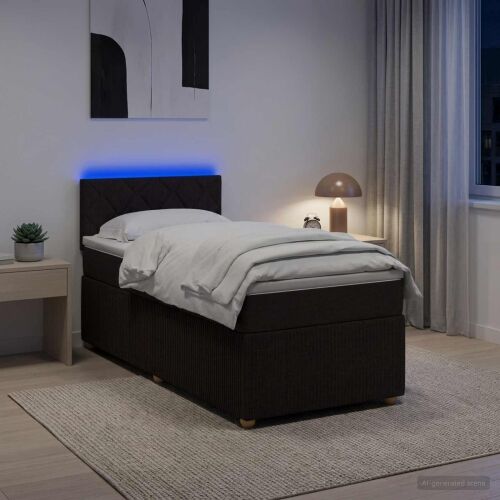 Boxspring krevet s madracem Tamno smeđa 80 x 200 cm Tkanina - Tamno smeđa 80 x 200 cm Dizajn s rombovima Cijena