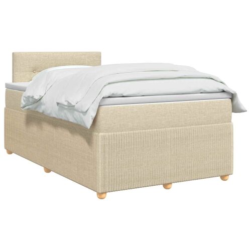 Boxspring krevet s madracem Krem 120 x 190 cm Tkanina - Krem 120 x 190 cm Prošiveno gumbima Cijena