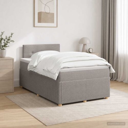Boxspring krevet s madracem Sivosmeđa 120 x 200 cm Tkanina - Sivosmeđa 120 x 200 cm Prošiveno gumbima Cijena
