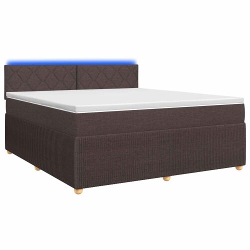 Boxspring krevet s madracem Tamno smeđa 140 x 190 cm Tkanina - Tamno smeđa 140 x 190 cm Dizajn s rombovima Cijena