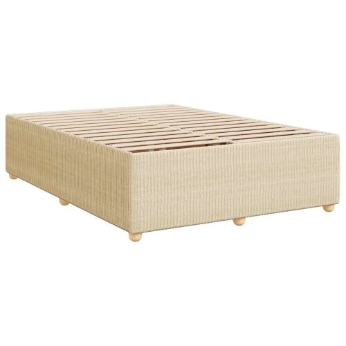 Boxspring krevet s madracem Krem 160 x 200 cm Tkanina - Krem 160 x 200 cm Prošiveno gumbima Cijena