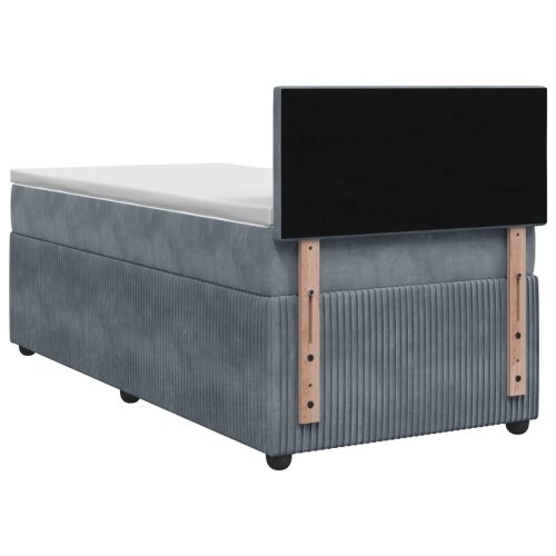 Boxspring krevet s madracem Tamnosiva 100 x 200 cm Baršun - Tamnosiva 100 x 200 cm Dizajn s rombovima Cijena