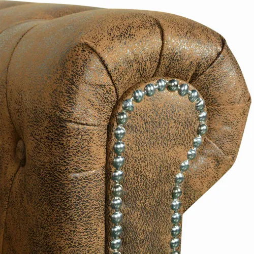 Trosjed Chesterfield od umjetne kože smeđi  - Smeđa 1 Trosjedi Trosjedi Cijena