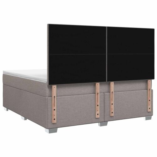 Boxspring krevet s madracem Sivosmeđa 160 x 200 cm Tkanina - Sivosmeđa 160 x 200 cm Dizajn s rombovima Cijena